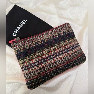 •••SOLD•••Chanel Paris-Salzburg O Case Clutch Quilted Multi Tweed Calfskin
